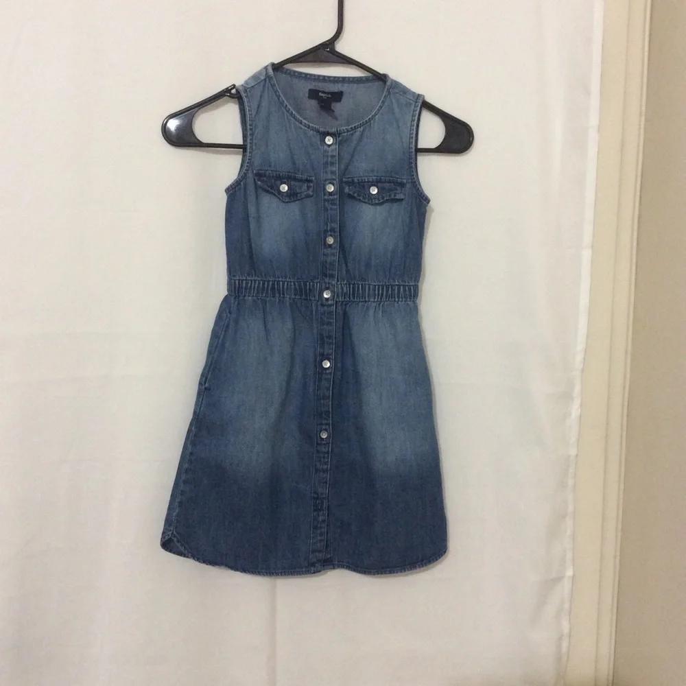 3/&35❤️Gapkids girl denim button down dress size S